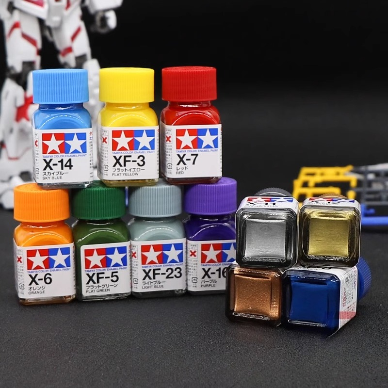 Tamiya Model Paint Set - เจือจางมัน TAMIYA X1-24 น้ํามัน-ฐานสีภาพวาดสีเคลือบทินเนอร์ทหาร GK ทหารชุดเครื่องมือทําตัวทําละลายเช็ด