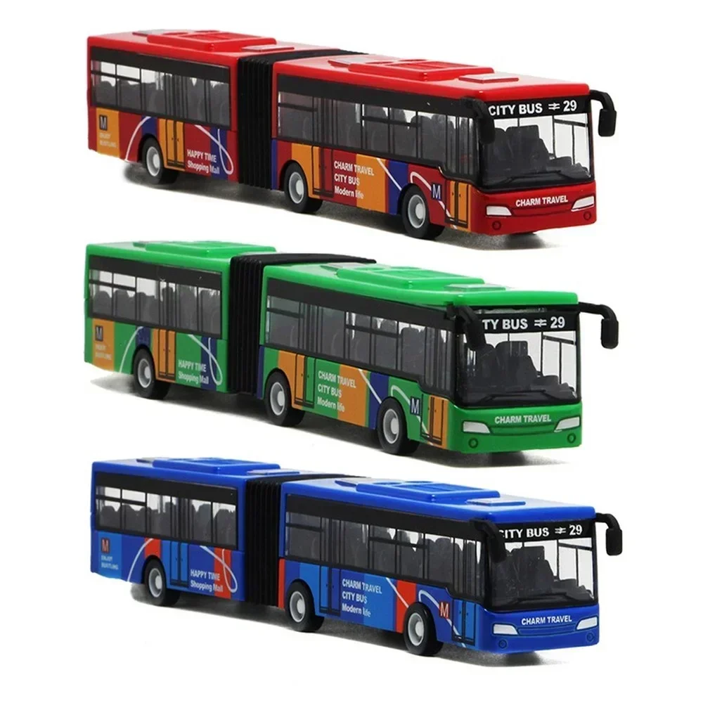 Party Games Bus - 1:64 Alloy City Busรุ่นยานพาหนะCity Express Busรถบัสคู่Diecastยานพาหนะของเล่นตลกดึงกลับรถเด็กเด็กของขวัญ